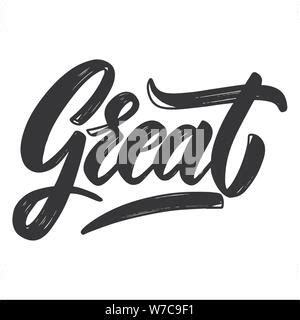 Hand Drawn Great Job Lettering Vector Illustration Stock Vector Image