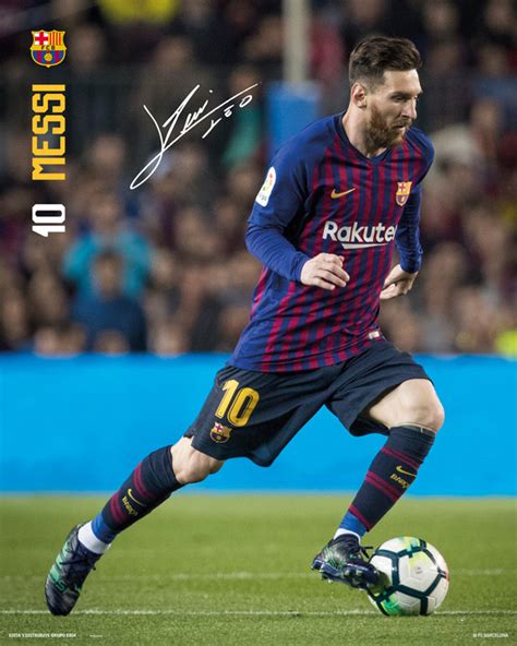 朗 FC Barcelona Messi 18 19 Póster Lámina Compra en EuroPosters es