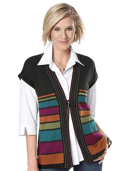 Colourful Knitted Waistcoat Knitwear Womens Witt Waistcoat