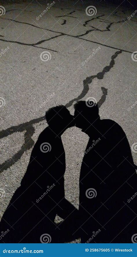 Shadow of Couple Kissing Each Other Stock Image - Image of evening ...