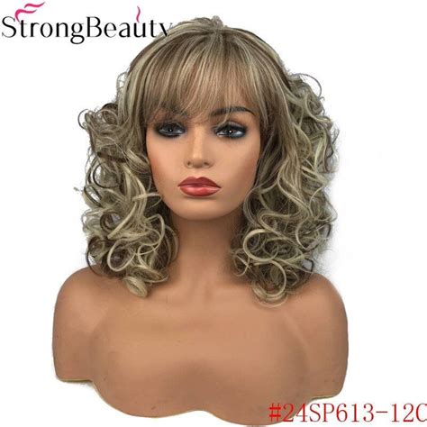 Strongbeauty Women S Long Curly Highlights Wigs Synthetic Wig Capless