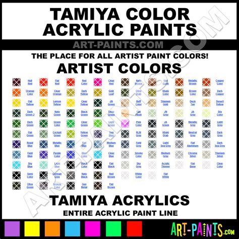 Tamiya Acrylic Paint Color Chart Tamiya Xf Color Chart Bodenfwasu