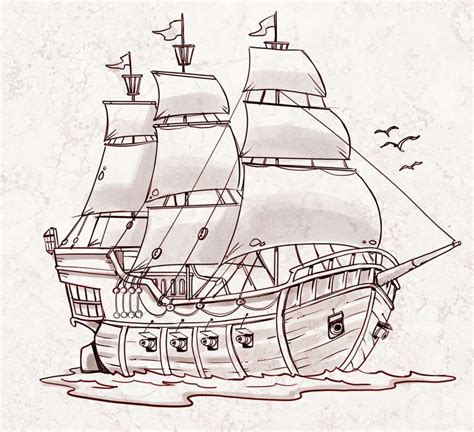 10+ Old Pirate Ship Drawing in 2023 | Pirate ship drawing, Ship drawing ...