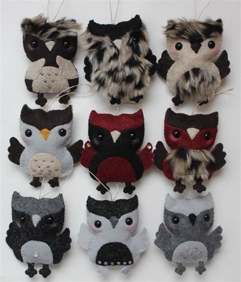 Handmade Felt Owl Ornaments