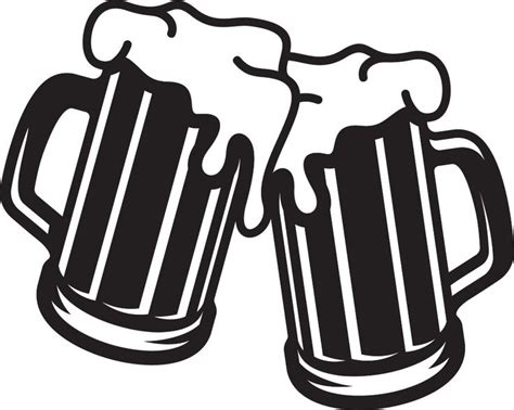 Beer Mugs Toasting Vector Illustration