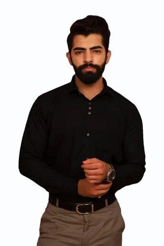 Men Cotton Black Plain Shirt Formal Full Sleeves At Rs 270 In Nagpur