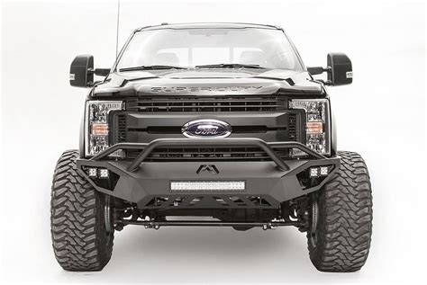 Fab Fours® Ford F 250 2017 Vengeance Full Width Blacked Front Hd Bumper With Pre Runner Guard