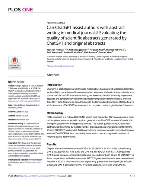 PDF Can ChatGPT Assist Authors With Abstract Writing In Medical