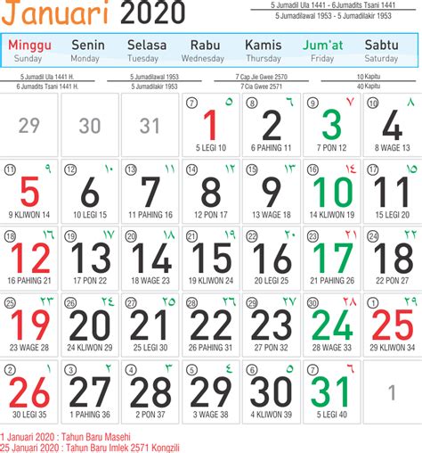 Template Kalender 2020 01 Toko Fadhil Template