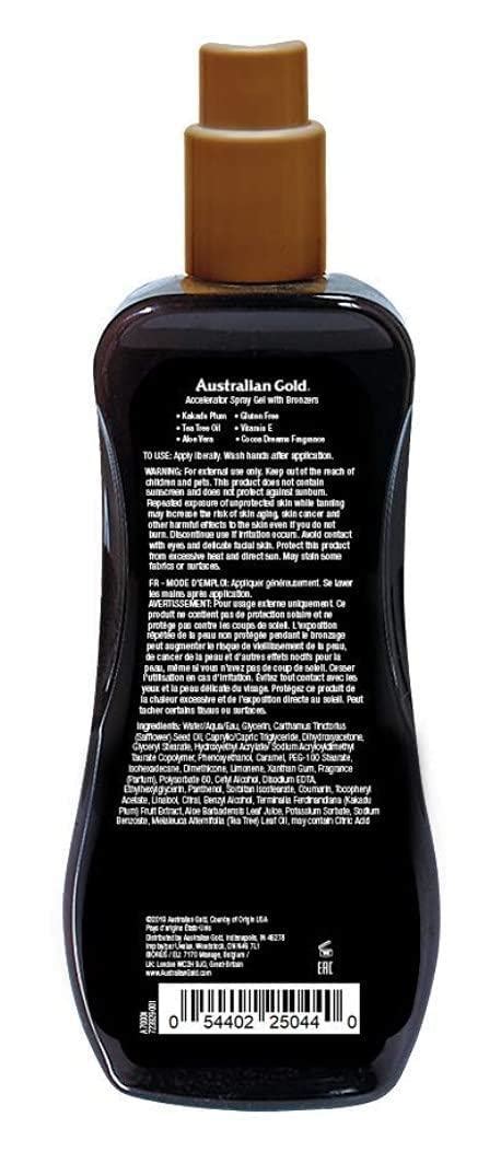 Australian Gold Dark Tanning Accelerator Spray Gel With Instant Bronzer Oz