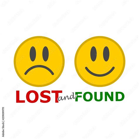 Lost And Found Sign Smiles Icon Stock Vector Adobe Stock