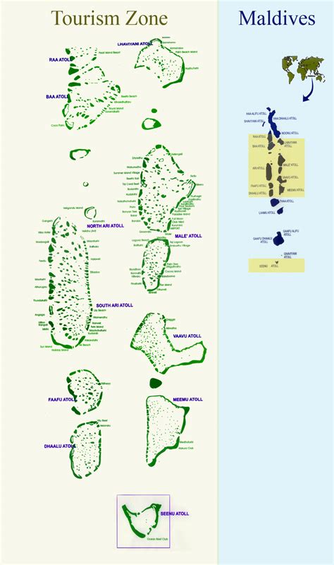 Detailed Tourism Zone Map Of Maldives Maldives Asia Mapsland