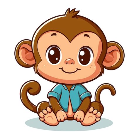 Premium Vector Cute Monkey Cartoon Vector On White Background