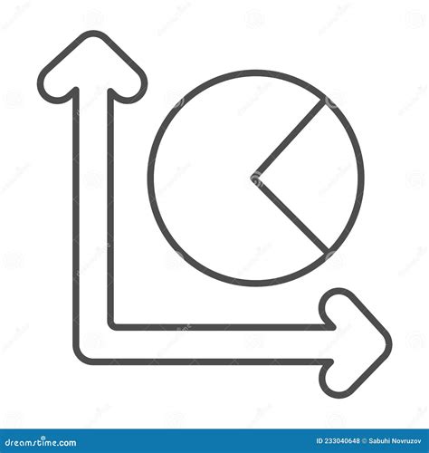 Grafico E Grafico A Torta Con Un Diagramma A Icona A Linea Sottile Di