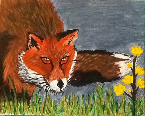 Fox Painting~ Acrylic by XxMindlessArtxX on deviantART