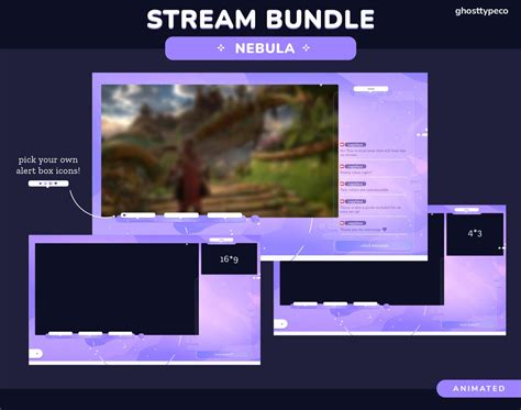 ANIMATED Nebula Stream Bundle Twitch Package Overlays Etsy