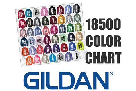 Gildan 18500 Hoodie Sweatshirt Color Chart