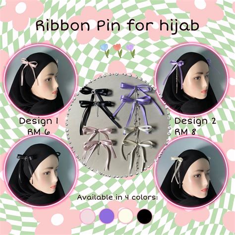 Ribbon Pin For Hijab Women S Fashion Muslimah Fashion Hijabs On Carousell