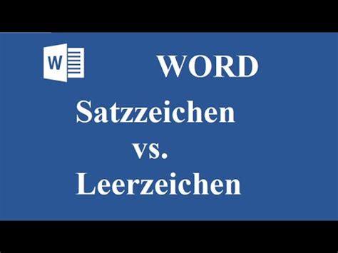 Satzzeichen Vs Leerzeichen YouTube