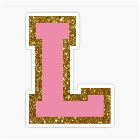 Gold And Pink Varsity Letter L Sticker For Sale By Byleahwithlove