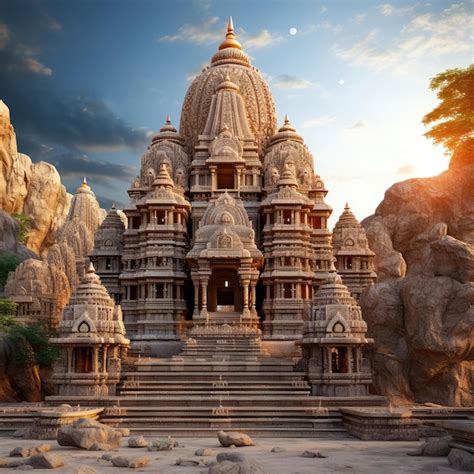 Premium Ai Image Ancient Beautiful Hindu Temple