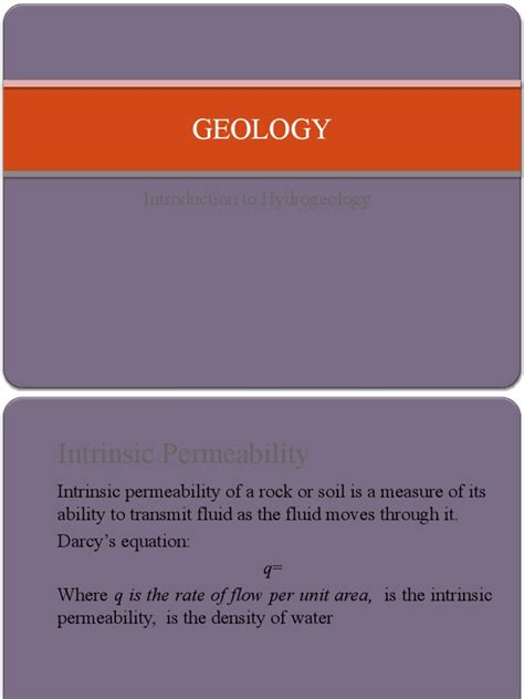 Geology Intrinsic Permeability 2 Pdf Permeability Earth Sciences