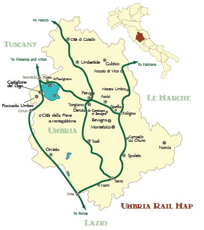 Umbria Rail Map And Guide Wandering Italy