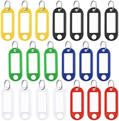 Oderra 20 Porte Clef Etiquette en Plastique 10 Couleurs étiquette