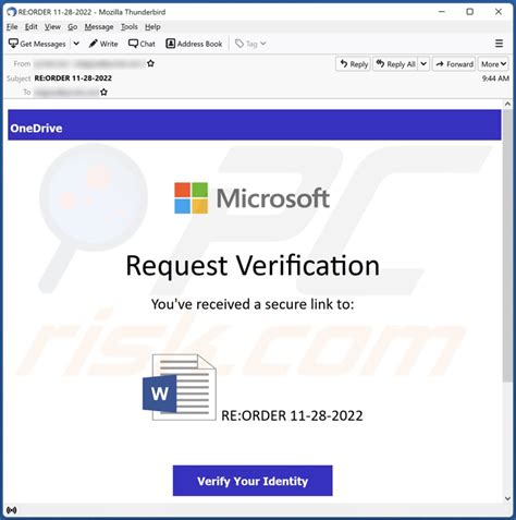 Microsoft Request Verification Email Scam Removal And Recovery Steps