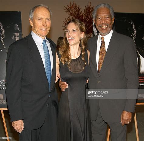 Clint Eastwood Hilary Swank And Morgan Freeman During Million News