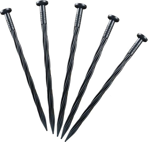 Lawn Edging Nails Tomato Stake 25pcs Plastic Garden Anchor Stakes Tent Ground Nail Spiral