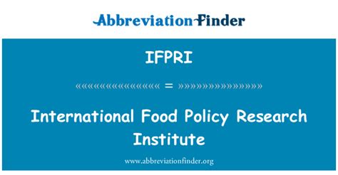 Ifpri Definición International Food Policy Research Institute International Food Policy