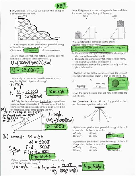 Key Gravitational Potential Energy Exercises Physics And Ap Physics 1