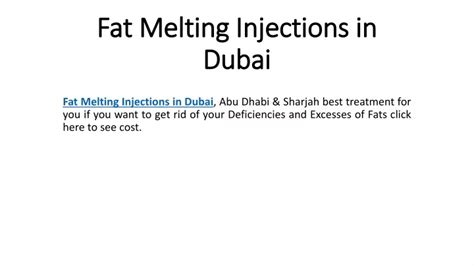 Ppt Fat Melting Injections In Dubai Powerpoint Presentation Free