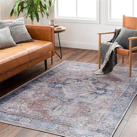 Colin Blue Medallion Washable Accent Rug 3x5 | Accent Rugs | At Home