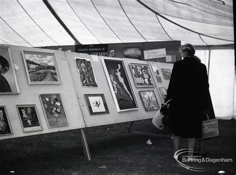 Dagenham Town Show 1965 Showing Pictures In Art Exhibition And Woman