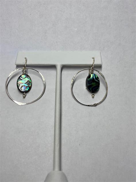 Sterling Silver Earrings With Abalone