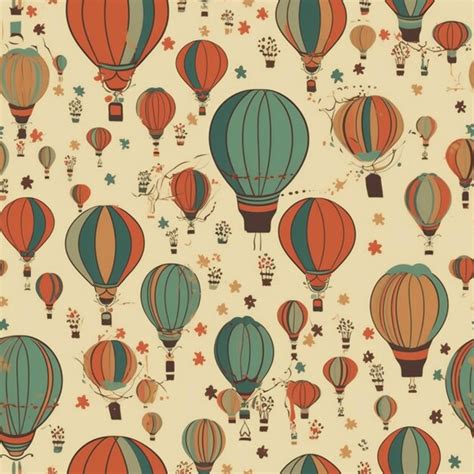 Premium AI Image A Seamless Pattern With Hot Air Balloons