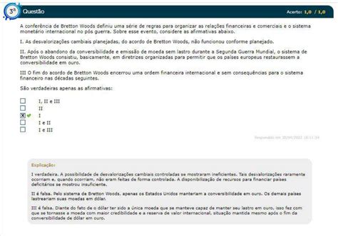 Simulado Sistema Financeiro Internacional Estacio Sistema Financeiro