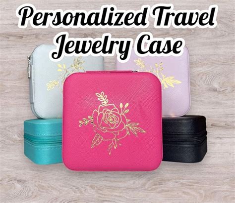 Personalized Travel Jewelry Box With Zipper Minimalist Gold Etsy