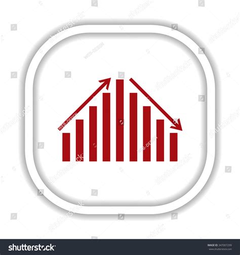 Chart With Green And Red Arrows Icon Vector Royalty Free Stock