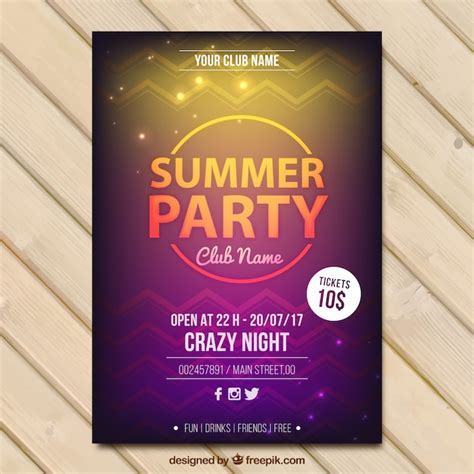 Free Vector Modern Summer Party Brochure