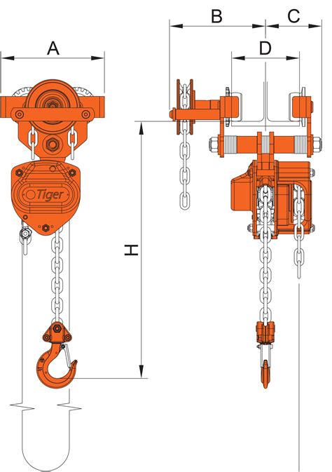 Combined Chain Block And Trolley Tiger Lifting