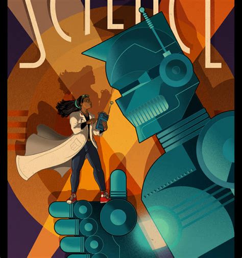 Science Builds The Future Poster Sizer Design Illustration