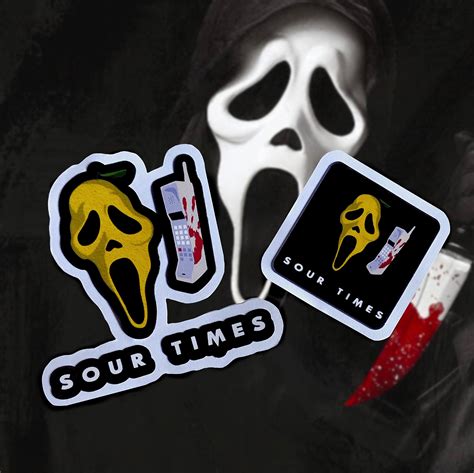 Ghostface Sticker Set Set Of 2 Stickers Ghostface Lemon Sticker