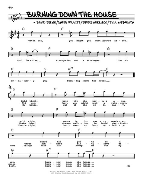 Burning Down The House By Talking Heads Piano Digital Sheet Music Sheet Music Plus