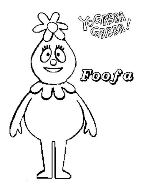 Beautiful Foofa Posing In Yo Gabba Gabba Coloring Page Coloring Sun