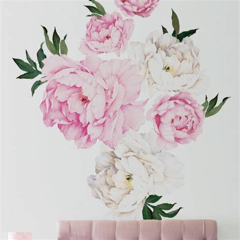 Simpleshapes Peony Flowers Wall Decal And Reviews Wayfair