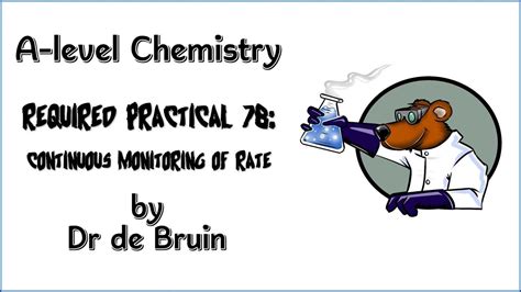 Aqa A Level Chemistry Required Practical 7b Continuous Monitoring Of Rate Of Reaction Youtube