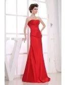 A Line Strapless Floor Length Satin Evening Dress OP3154 126 9